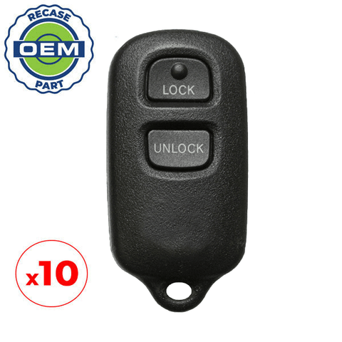 10 x 1998-2008 Toyota / 3-Button Keyless Entry Remote / PN: 89742-06010 / GQ43VT14T (OEM Recase)