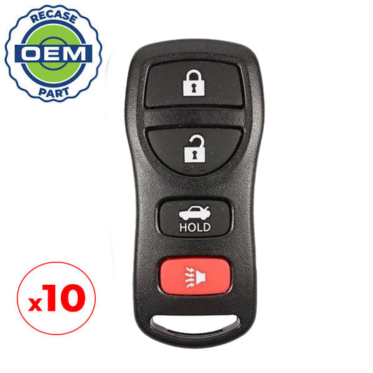 10 x 2002-2012 Nissan / 4-Button Keyless Entry Remote / PN: 28268-C991C / PQTDORM14 (OEM Recase)