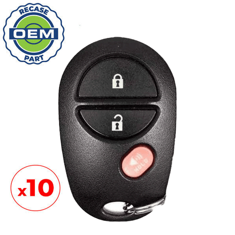 10 x 2004-2017 Toyota / 3-Button Keyless Entry Remote / PN: 89742-AE011 / GQ43VT20T (OEM Recase)