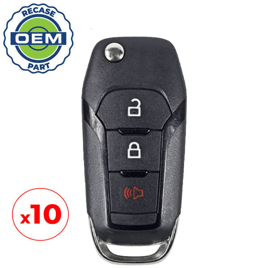 10 x 2015-2019 Ford / 3-Button Flip Key / PN: 164-R8130 / N5F-A08TAA (OEM Recase)