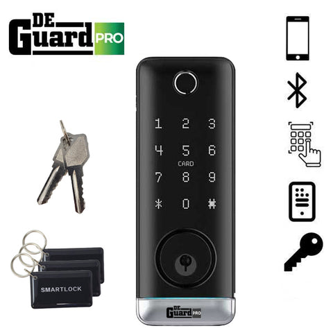 DeGuard Pro - Premium Electronic Keyless Entry Smart Deadbolt - T1B - Bluetooth / Fingerprint / RFID / Wi-Fi - IP55