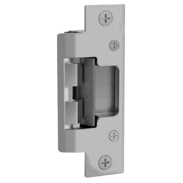 Diagram of the 801-630 Hes Faceplate dimensions (4-7/8" x 1-1/4") and features, highlighting its use with cylindrical locks and latchbolts up to 5/8" throw.