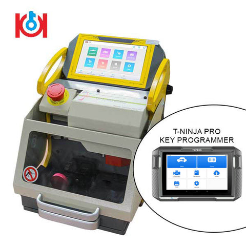 KUKAI - SEC-E9 Automatic Key Cutting Machine - Generation IV Android Tablet Version + T-Ninja Pro Key Programmer - Cut & Program Bundle