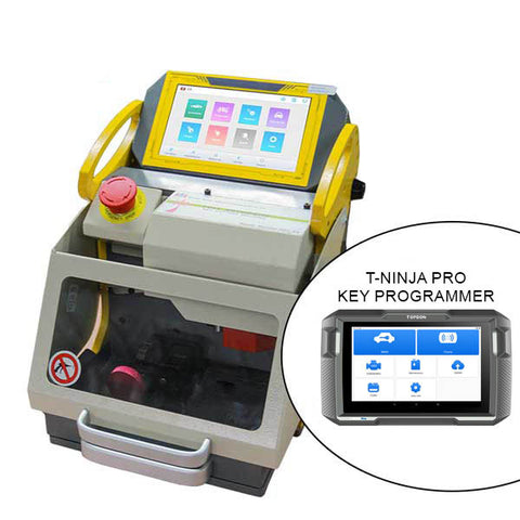 KUKAI - SEC-E9 Automatic Key Cutting Machine - Generation IV Android Tablet Version + T-Ninja Pro Key Programmer - Cut & Program Bundle