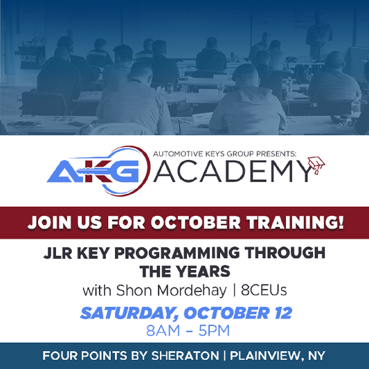 Hands-On In-Person Training - JLR Key Programming Through The Years - 8 CEU Credit Hours - October 12th, 8AM – 5PM - Plainview, NY