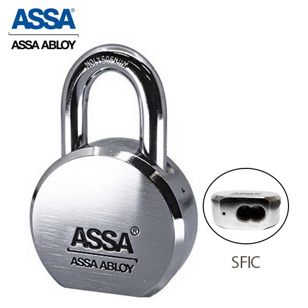 ASSA - MAX+ / Maximum + Security Restricted Solid Steel SFIC Padlock with 1” Shackle - UHS Hardware