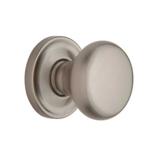 Baldwin Estate - 5015 Classic Knob - 5048 Circle Rose - 150 - Satin Nickel - Privacy - Grade 2 - UHS Hardware