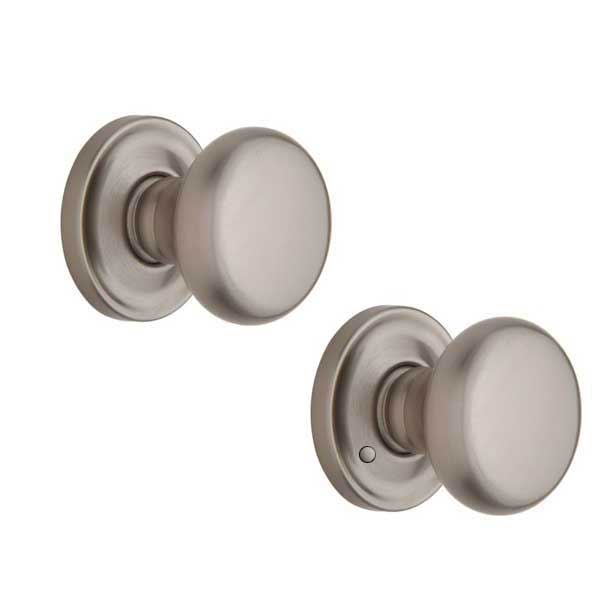 Baldwin Estate - 5015 Classic Knob - 5048 Circle Rose - 150 - Satin Nickel - Privacy - Grade 2 - UHS Hardware