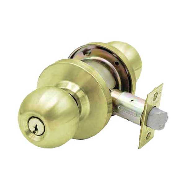 Commercial Door Knob Set - 2-3/4” Standard Backset - Polished Brass - Classroom - Grade 2 - UHS Hardware