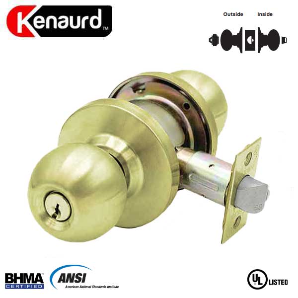 Commercial Door Knob - 2-3/4” Standard Backest - Polished Brass- Entrance - Grade 2 - UHS Hardware