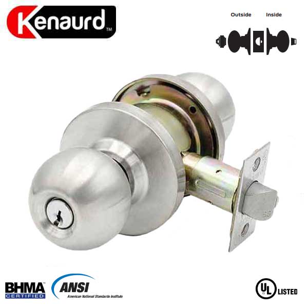 Commercial Door Knob - 2-3/4” Standard Backest - Satin Chrome - Entrance - Grade 2 - UHS Hardware