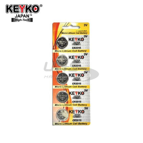 Keyko CR2016 3V Lithium Battery 5-Pack - UHS Hardware