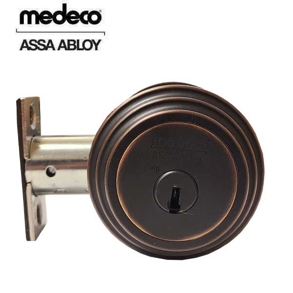 Medeco Residential 5 Pin BiLevel Single Deadbolt -10 - Satin Brass Blackened - UHS Hardware